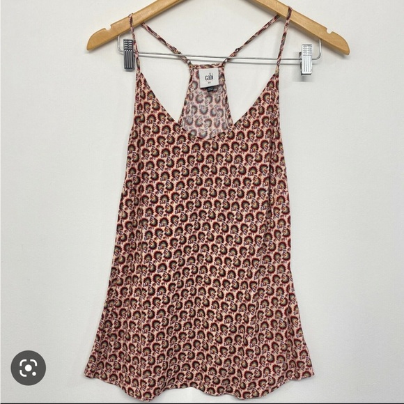 CAbi 'Poem' Patterned Print Pink Tank - Style 5737 -Small - Picture 2 of 2